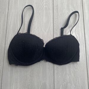 Victoria’s Secret PINK Women's Black Lace Date Push-Up Bra Size 34D 34 D